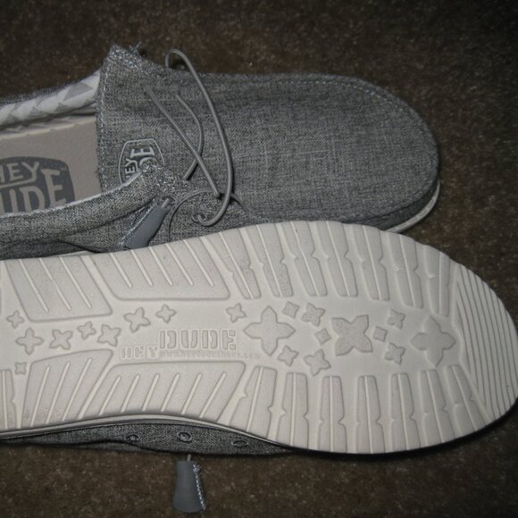 Hey Dude Wally Linen Shoes for Men Size 12 Gray color Iron NWT - Picture 5 of 10